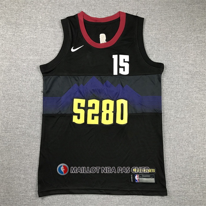 Maillot Enfant Denver Nuggets Nikola Jokic NO 15 Ville 2023-24 Noir